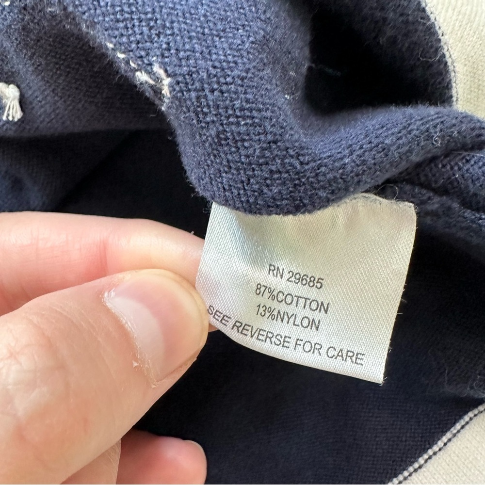 Pendleton Navy White Button Front Cardigan Size L… - image 6